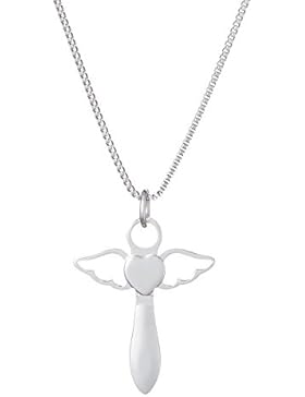 Gravado Mädchen Halskette mit Anhänger aus Edelstahl – Farbe: Silber – Geschenkbox – Schutzengel Flügeln und Herz...