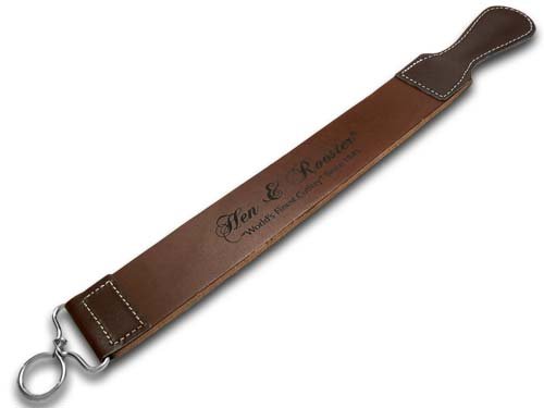 Hen and Rooster Dark Brown Leather Razor Strap for Straight Razors