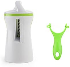 Yfbear Handgeha Includes Vegetable Spiralizer Hand Gemüsespaghetti Spiral Slicer Spiral Cutter for Vegetables and Fruit Vegetable Spaghetti &amp; Salads, Plastic, Grün, Medium
