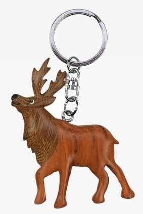 Preisvergleich Produktbild Hirsch Rothirsch Rotwild Schlüsselanhänger aus Holz