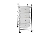 Carro Multifuncion Acero 4 Cajones Blancos 76x36x31cm
