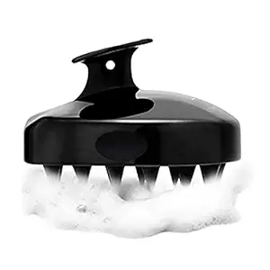 Mapperz Hair Scalp Massager Shampoo Brush |Hair Washing Brush Silicone Head Body Massager Brush Hairbrush Hair Washing Massager Brush for Myofascial, Manual, Black