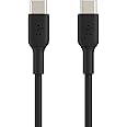Belkin USB-C to USB-C PVC 3.3 Feet (1 Meter) Fast charging Type C Cable, for iPhone 15 Series and other USB-C Devices, Tough 