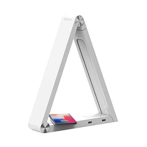 Preisvergleich Produktbild BOJOK LED Tischlampe Drahtlose Aufladung Led Schreibtischlampen Wiederaufladbare Tischlampen Smart Home Desktop Art Nachttischlampe Leselampe Touch Lampe (Weiß)