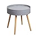 Produktbild ACZZ Beistelltisch, Einfacher Ecktisch, Multifunktionsschrank, Massivholzfüße, Für Bettschlafzimmer Neben Bett, 2 Farben,A,Tabelle