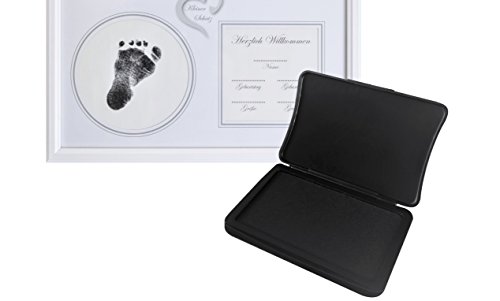 Baby Handabdruck und Fußabdruck Bilderrahmen Set in weiß, Abdruckset Made in Germany, besonderes Geschenk zur Geburt für Neugeborene, auch für Babyabdrücke von Zwillingen geeignet - 5