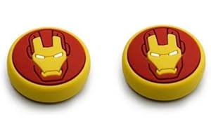 PARTS4U Pack of 2pc Iron Man Silicone Analog Thumb Grip Joystick Caps Skin Cover For PS5 PS4 Xbox Controller Console