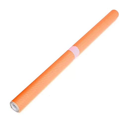 JenNiFer 2Mx50Cm DIY Gloss 3D en Fiber De Carbone Vinyle Wrap Rouleau Film Autocollant 8 Couleurs pour Voiture Véhicule - Orange