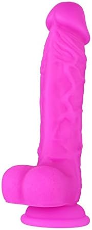 WWMLY 19.5 cm Realistic Silicone Love Wand Toy with Suction Cup, Flexible, Soft and Skin Friendly Ø 4 cm (Purple)