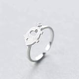 Katylen S925 Silber Kleiner Ring Weiblicher Stil Süß Gebürstet Kleiner Ring Kleines Tier, Offener Ring einstellbar