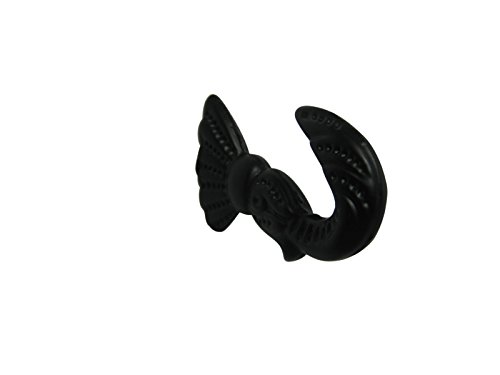 3 x Zierhaken Haken Wandhaken Raffhaken Raffhalter Handtuchhaken schwarz matt Schmiedeeisen - 2