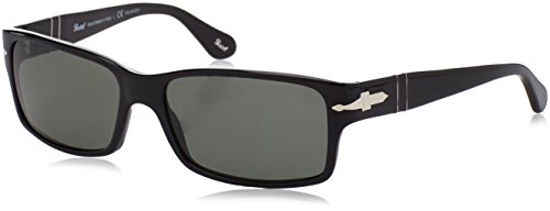 Persol Unisex Adults' Po2803s Sunglasses, Black (Black/Green), 58
