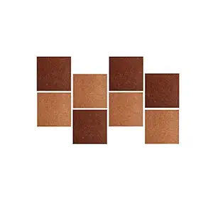 Silence Acoustic Decorative Square Tile Polyester Acoustic panel 1x1 Ft, 9mm M ulticolored (Set of 8) Dark Brown + Light Brown - 8 Sqft