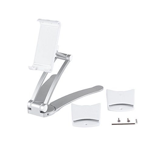 MEACOM 2 in 1 Küche Halterung Tablet Tisch Ständer Alulegierung und ABS Material Wand halter für Handy, iPad, iPad Air, iPad Mini und mehr 7.9 to 9.7 Zoll Gerät（Silber） - 5