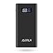 Produktbild Amprun 10000mAh Power Bank Externer Akku Pack 2-Port USB Powerbank mit LCD Display Handy Tragbares Ladegerät Dünner und leichtere Batterie Pack für iPhone, iPad, Samsung Galaxy, HTC, Huawei, Sony, weitere Android Mobile Phones und Tablet ( Schwarz)