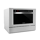  Klarstein Amazonia 6 Luminance Spülmaschine Tischgeschirrspüler (Glas-Front, freistehend, A+, 174 kWh/Jahr, 55 cm breit, 49 dB leise, 6 Maßgedecke, 6 Programme, Aquastop) weiß