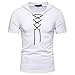 Produktbild Luckycat Herren Männer Sweatshirts Hoodie Oberteile,Mode Persönlichkeit Bandage Männer Casual Slim Kurzarmhemd Top Bluse T-Shirt Rundhalsausschnitt Oberseiten Streetwear Tunika Kleidung