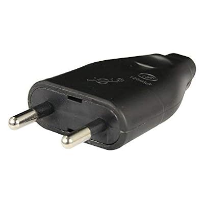 Zenitech Fiche mâle 2P 6A Noir latérale