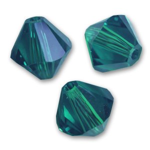 Preisvergleich Produktbild Swarovski Doppelkegel 3mm Emerald x50