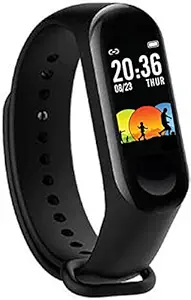 SHOPTOSHOP Smart Band Fitness Tracker Watch with Heart Rate, Activity Tracker Water Resistant Body Functions Like Steps Counter, Calorie Counter, Heart Rate Monitor LED Touchscreen (Black)