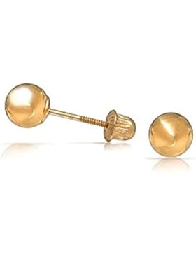 Bling Jewelry Gelbgold 14K 3mm hohle Mitte Kugel Baby Schrauben Bolzen