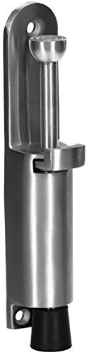 Stoppwerk Türfeststeller TF010 Edelstahl Türstopper Inkl. Befestigungsmaterial für die Tür ø3cm H:15,8cm Hub3,6cm - 8