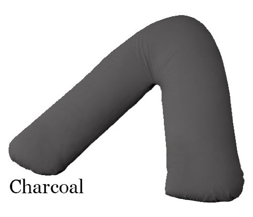 Adamlinens 68 pick V Pillowcase for V Shaped Pillows Charcoal V Pillow Case Cover Only