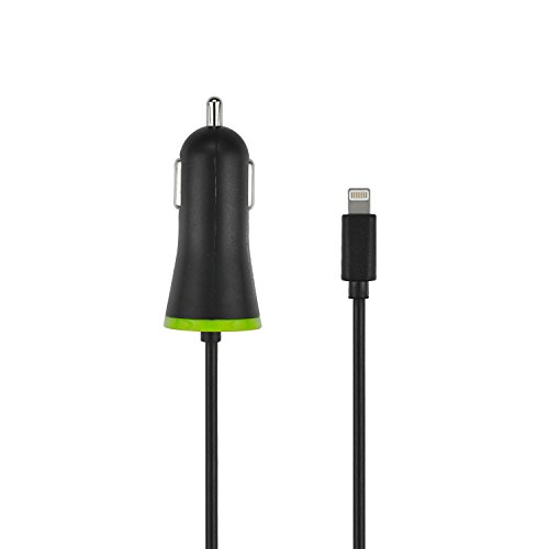 Original iProtect® KFZ-Ladekabel schwarz Spiralkabel Ladegerät mit USB-Anschluss Adapter für iPhone 5 5s 5c, iPhone 6, iPhone 6s, iPhone 6 Plus, iPhone 7, iPhone 7 Plus, iPad mini, iPad mini 2, iPad 4, iPad Air 1+2, iPod Touch 5, iPod 7 - 3