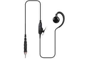Hoornie Auriculares inalámbricos para Motorola CLP446E | Sujeción alta segura con auriculares en forma de C | Seguro contra roturas de cables gracias a las fibras de Kevler | Funciones prácticas para