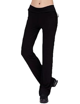 Jogginghose Damen Casual Straight-Bein-Hose mit Tunnelzug für Yoga und Jogger