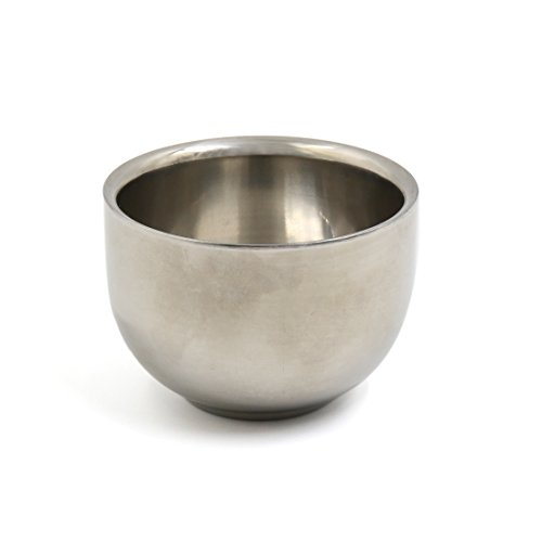 sourcingmap® Silver Tone Stainless Steel Travel Beard Shaving Soap Bowl Mug Container Shave Tool for Men
