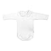 Cambrass Unisex Baby Interlock Round Collar Long Sleeve Bodysuit White 3 - 6 Months