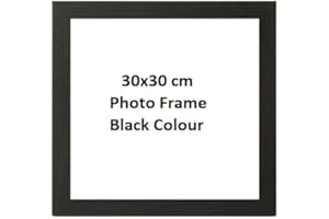 DECORO 30x30 cm Black Photo Frame Square | 300x300 mm Poster Frame | Wooden Photo Frame | Black Picture Frames 30x30cm