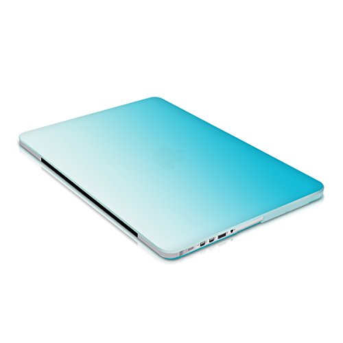 kwmobile Hardcase Laptop Hülle für Apple MacBook Pro Retina 13″ (ab Ende 2012) – Zwei Farben Design Hellblau Transparent dünne gummierte Schutzhülle Cover Case Tasche - 4