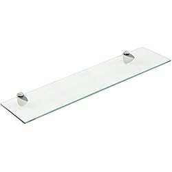 Hartleys Etagère Murale en Verre Transparent avec Supports De Montage Chrome - Choix de Taille