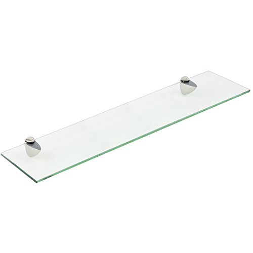 Hartleys Etagère Murale en Verre Transparent avec Supports De Montage Chrome - Choix de Taille