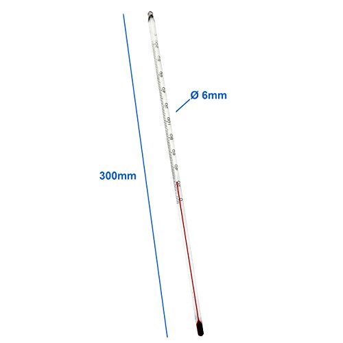 Tee Thermometer Glas . Teethermometer Temperaturbereich bis 200 °C . Teewasser , Wasser , Glasthermometer - 2