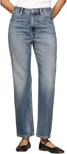 Tommy Hilfiger Donna Jeans Classic Straight Fit, Blu (Pat), 26W/28L