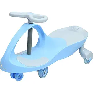 R for Rabbit Iya Iya Grand Kids Swing Car, Kids Ride-On, Magic Twister Car, Swing Magic Car Ride On for Kids Suitable for 3+ Years Boys & Girls with Scratch Free LED PU Wheels , 120 Kgs Weight Capacity ( Blue)