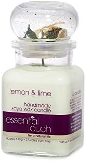 Essential Touch Candles Soy Wax Lemon and Lime Candle jar, Green