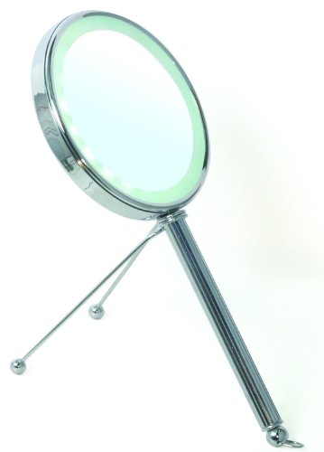 Enzo Rodi 411510 LED-Handspiegel Penelope / Ø 14 cm / chrom mit Halter