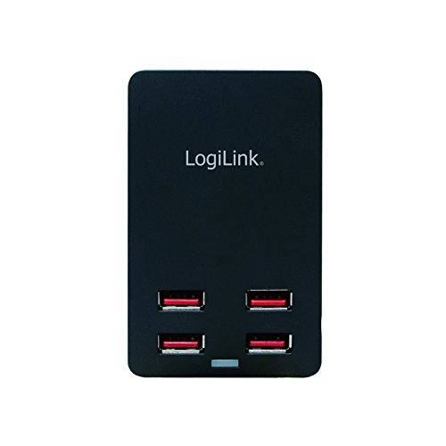 LogiLink PA0138 Fast Charge USB Multiport Ladegerät/Ladestation, 4-Port, 5V/22W mit eingebautem Intelligent-IC schwarz - 4
