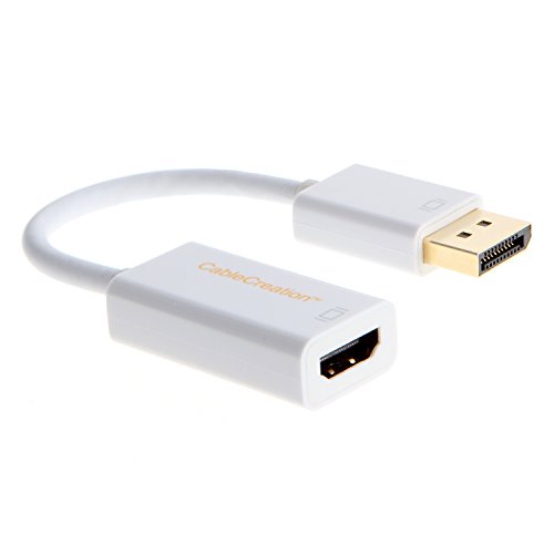 CableCreation vergoldet (DP1.2) Displayport auf HDMI Adapter, Unterstützung 4K X 2K & 3D-Audio / Video Converter ist DP1.2 Version verträglicher, weiße Farbe - 2