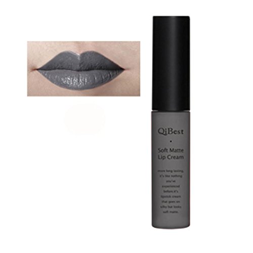 Ularma Lipgloss Soft Matte Flüssiger Lang anhaltender Wasserdicht Lippenstift, Grau/28
