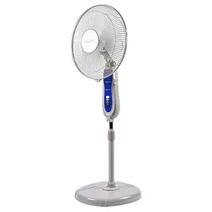 Crompton High Flo 400 mm (16 inch) High Speed Oscillating Plastic Pedestal Fan (Light Grey)