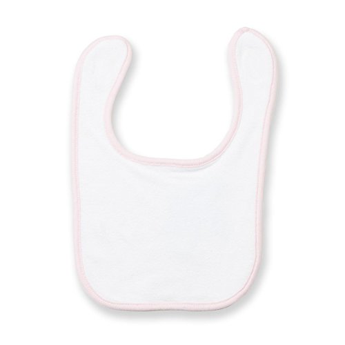 New Baby Infant Larkwood Feeding Bib White/Pale Pink One Size
