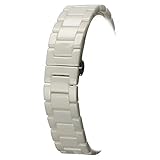 18mm Keramik-Armband-Uhrenarmband Band Faltschließe weiße Luxus-Keramik-Uhrenarmband