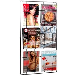 Puhlmann Capventure 1002671 - Revistero para Pared (6 Compartimentos, 98 x 53 x 7 cm, Acero), Color Negro