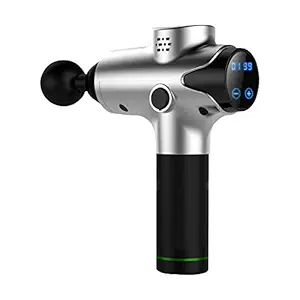 Tygatec Ozen Active Muscle Recovery Massage Gun-Deep Tissue Massager for Sore Muscle and Stiffness-Quiet, 20 Speed High-Intensity Vibration, Quick Rechargeable Device with 6 Massage Heads (Ice Silver)