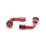 adaptador de 90 grados para valvula vicma COLOR: NEGRO Equipamiento 2 válvulas acodadas 90° marca Schrader, anodizadas, varios colores